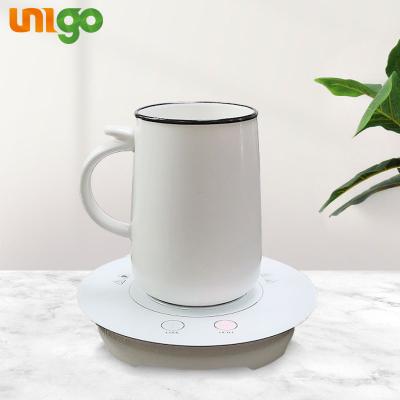 China UNIGO factory design tempered glass multi function waterproof electric cup heating dropshipping cooling coaster F10131 for sale