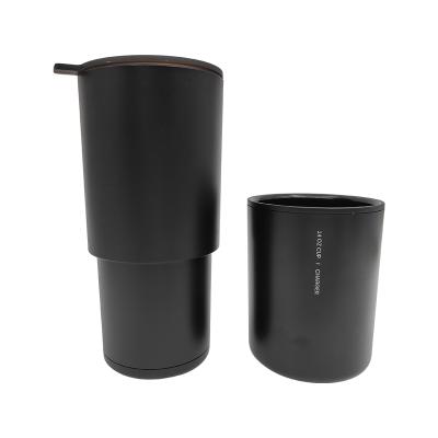 China UNIGO New Arrival Viable USB Heated Thermos Mug For Car Holder Heat And Preservation Electric Heating Cold Coffee Mug for sale