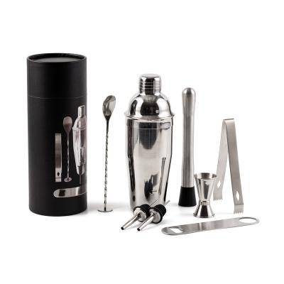 China Cocktail Shaker Set Hot Selling Silver Professional Stainless Steel Bar Accessories Barware Tools Boston Metal Cocktail Shaker Set Bartender Kit for sale