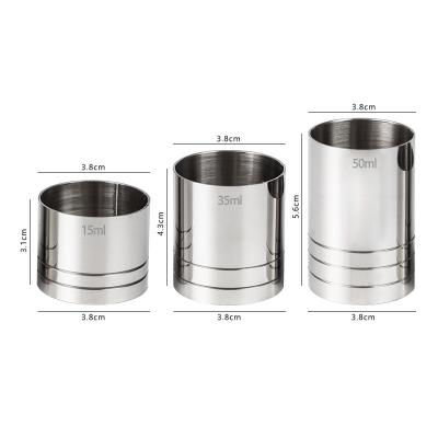 China Viable Custom Professional Bar Accessories Tools Oz Stainless Steel Bartending Measuring Cup Metal Cocktail Jigger for sale