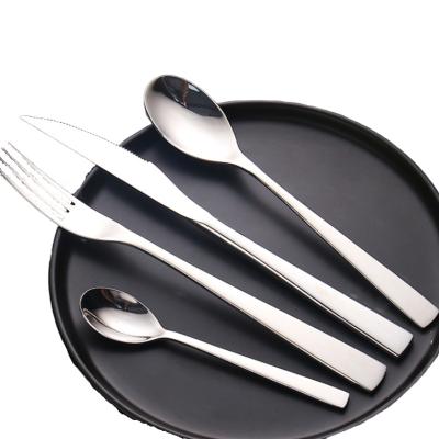 China Viable Custom Modern Luxury Royal Metal Restaurant Spoon Knife Fork Flatware Hotel Stainless Steel Cutlery Set for sale