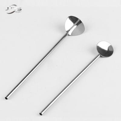 China Sustainable Hot Selling Luxury Eco Friendly Colorful Reusable Cocktail Stainless Steel Metal Spoon Drinking Straws for sale