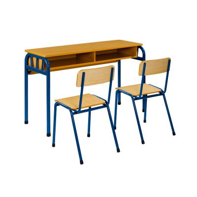 China Comfortable Modern Double Person School Desk And Chair Modern School Table for sale