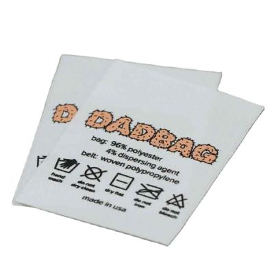 China Custom Logo Woven Label Designs Jacquard Wash Care Labels And Viable Edge Labels For Clothes for sale