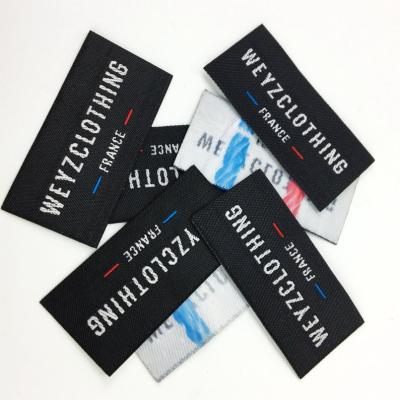 Chine Sustainable Custom Garment Label Heat Press Woven Neck Labels For Clothing à vendre