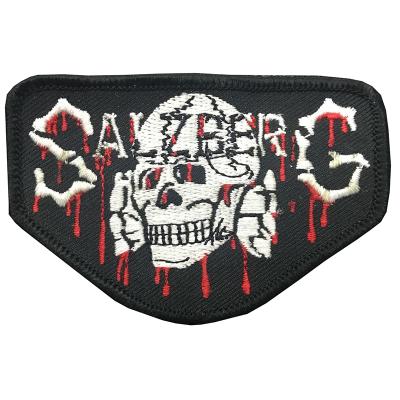 China High Quality Custom 3D Band Punk Patches Iron On Embroidered Applique Badge Decoration for sale