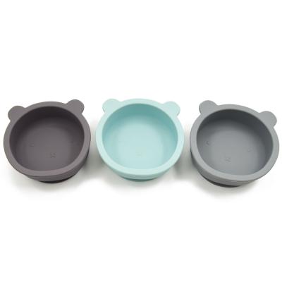 China New Arrival Minimalist Bear Shape Base Suction Silicone Baby Bowl Eco - Friendly for sale