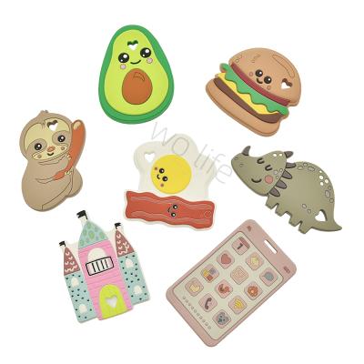 China Wholesale Custom Made Eco-Friendly Teething Food Grade BPA Free Products Chew Toy Silicone Baby Teether for sale