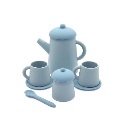 China Food Grade Eco-friendly Material Silicone Educational Toys Develop Baby's Brain Baby Silicone Kids Silicone Tea Set for sale