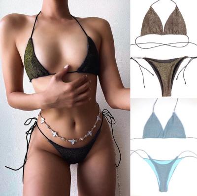 China New Design Sexy Breathable High Waist Two Piece Lace Up Bikini Set Swimsuit Women Swimwear for sale