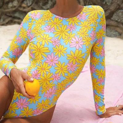 China New Design Breathable Sexy Backless Floral Print Fitness Bikini Swimwear Women One Piece Swimwear for sale