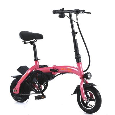 China Folding Electric Women's Scooter Light Weight Graduated Bicycle Mini Ebike High Range Velo Femme Light Weight Foldable Bike Student Ebikes for sale