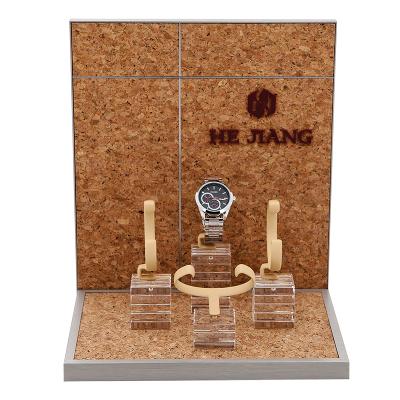 China Custom Wooden Watch Display Stand Metal Frame Watch Display Disply Pro-Environment Material Watch Display for sale