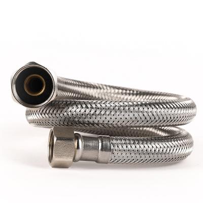 China 2021 Modern Hot Sale 100CM Steel Wire Flexible Metal Braided Hose With Fittings Toilet Universal Flexible Hose Connectors for sale