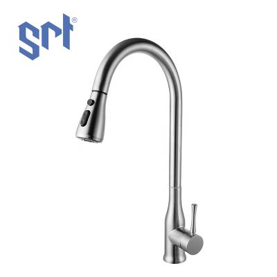 China Thermostatic Sink Faucet Kitchen Faucets Stainless Steel Pull Out Kitchen Faucets With Pull Down Sprayer Brushed Nickel Commercial Modern Arc From Top for sale