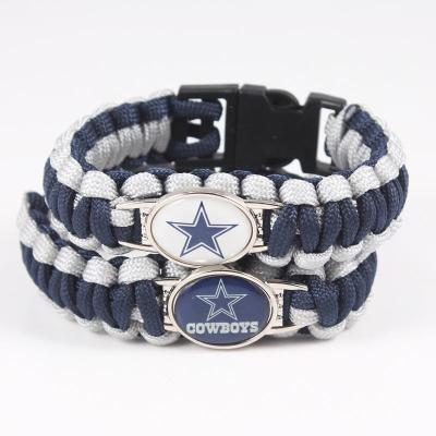 China Creative Handwoven Packers Team Saints Logo Charm Handmade Cord Sport Team Bracelet In Cowboys Raiders Bracelet Ball Casual/Sporty Fashion for sale