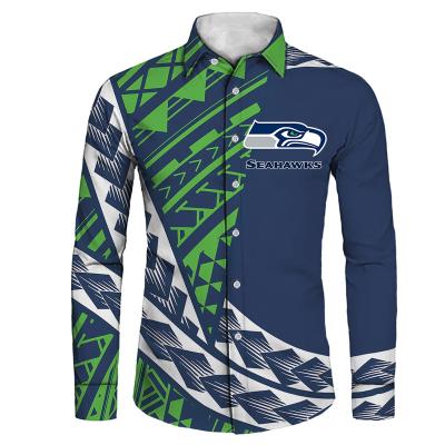 China American Football Samoan Team Logos Print NFL Style Anti-pilling Long Sleeve Shirt Plus Size 6XL Men Polynesian Traditional Tribal Design for sale