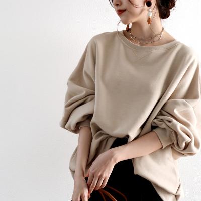 China Windproof Beige Color Sweatshirt Dress Japanese Style Pullover Hoodies for sale