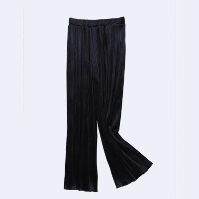 China 2022 New Custom Made Ladies Casual Loose Wide Leg Anti-pilling Pants Autumn Winter Crumpled Pants for sale