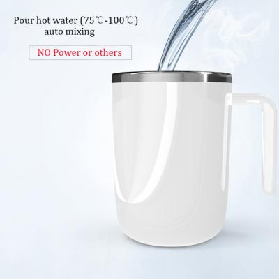 China Stocked Home Office Automatic Stirring Mug Stainless Steel Lazy Rise Magnetized Mug Mixing Coffee Mug for sale