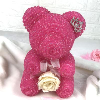 China 2020 25cm Durable Pink Diamond Bear Pearl Bear for sale