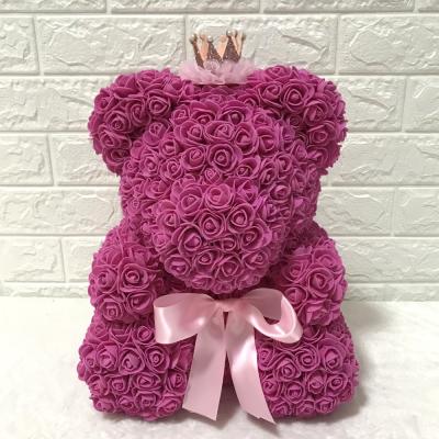 China 2020 Artificial Teddy Bear Flower With Foam Rose Gift Box Valentine Gift Teddy Rose Bear Goods Rose Bear for sale