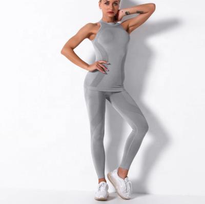 China 2021 New Style Women's Custom Viable Logo Seamless Sportswear Gym Workout Clothing Fitness Set for sale