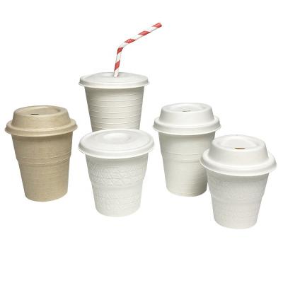 China Biodegradable Sugar Cane 8oz 12oz 16oz Bagasse Cups Disposable Products Eco Friendly Biodegradable Cups Take Away Coffee Cup for sale