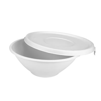 China Disposable Renewable Natural Biodegradable Bagasse Sugarcane Paper Pulp Disposable Bowl Take Out Salad Bowl With Lid for sale