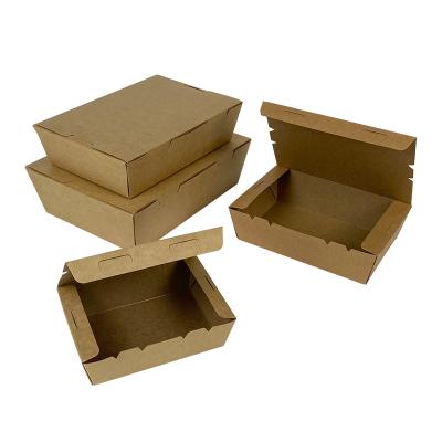 China 500ml 700ml 900ml 1200ml 1600ml 2100ml Packaging Paper Lunch Box Biodegradable Hot Selling Biodegradable Food Folded Box For Takeout for sale