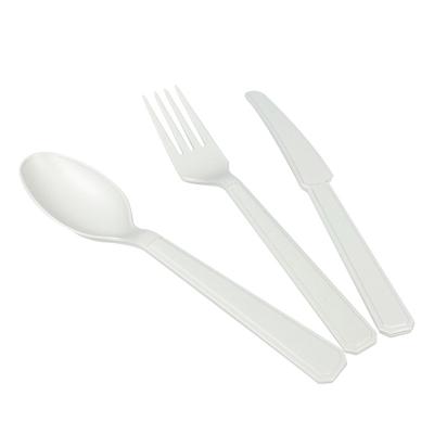 China Factory Compostable Eco-friendly Starch PLA Disposable Cutlery Set With Forks Spoon In Box Packing for sale