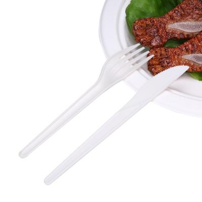 China Cornstarch PLA Biodegradable Disposable Degradable Cutlery Set With Forks Spoon With Customize Packaging for sale