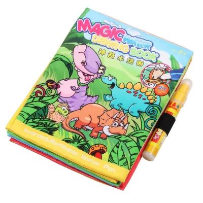 China Early Direct Dinosaur Cloth Dinosaur Cloth Drawing Water Magic Education Polyester Factory Reusable Children's Doodle Book for sale