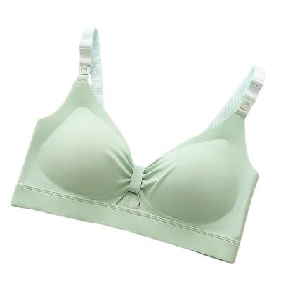 China Maternity Hollow Out Bra - Antibacterial Pregnant Women Seamless Comfortable Thin Sleep Style Underwear Bralette Lactation for sale