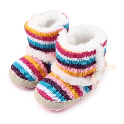 China 2021 Wholesale Anti-odor Rainbow Wool And Baby Winter Boots Warm Shoes For Girls for sale