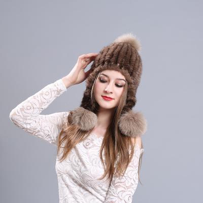 China 2020 JOINT Hot Sales Newly Top Grade Russia Real Fur Pom Pom Hats Women Mink for sale