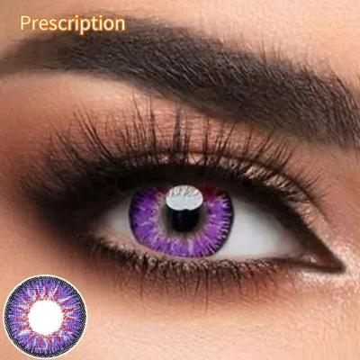 China Cosmetic Eye Viga Purple Color Contact Lens With Power Power Colored Contact Lenses for sale