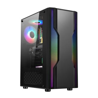 China With Fan Tempering Gaming Computer Case With RGB Fans for sale