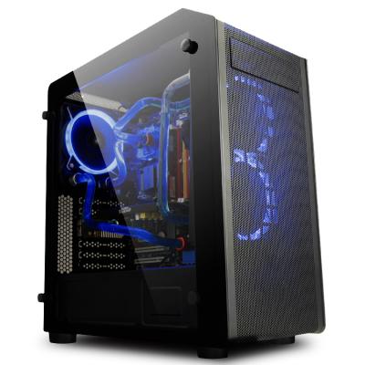 China With Side Panel Window LC Mesh Gaming ATX Computer Case With Side Termpered Glass Panel for sale