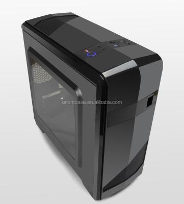 China With Side Panel Window High Bezel Glossy Black ATX Micro PC Gaming Case for sale