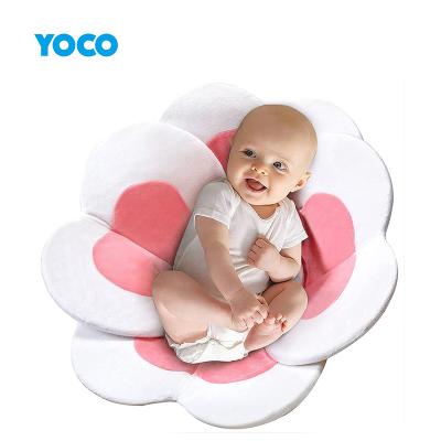 China Baby Bath Mat Baby Shower Infant Bath Cushion Soft and Durable Flower Choice Baby Comfort Amazon Bath Pad Support for sale