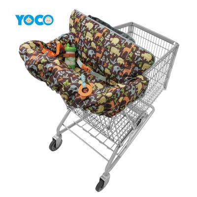 China New Design Durable Universal Fit Cardboard Pattern Shopping Cart Cover For Baby Or Toddler 2-in-1 Umpire Chair Cover Boy Or Girl for sale