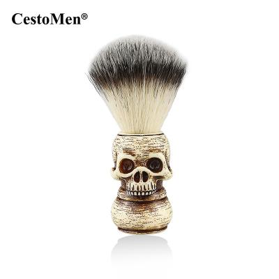 China Beauty Face Care Makeup Tools Wholesale New Design Customize Men Skull Shaving Beard Brush with Soap Bowl Kit for Barber or Home Use for sale