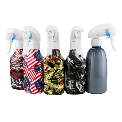 China New Pattern Durable Printing Style Barber Salon Empty Plastic Spray Bottle 300ml PET Sprayer Bottles for sale