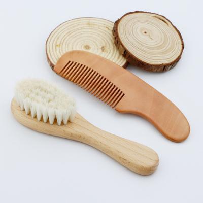 China Fashion 2 Pcs Hair Comb Play Brush For Baby Materials Baby Goat Brush Mini Soft Clean Hair Comb for sale