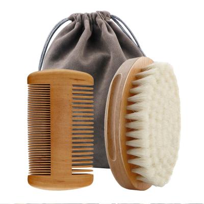 China 2Pcs Fashion Baby Hair 100% Baby Goat Hair Brush and Comfortable Natural Soft Comb Set for Newborn Baby for sale