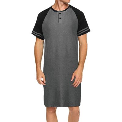 China QUICK DRY Mens Spring Summer Cotton Blends 100% Cotton Blends Home Dress Long Loose T-Shirt for sale