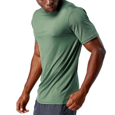 China New Solid Color Shirt T-shirt Outdoor Men's Yoga Sports Fitness Breathable Short Sleeve Clothes for sale