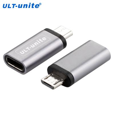 China Charging ULT-Unite Hot Selling Aluminum Alloy Micro USB Male To USB Female Type C Adapter Converter for sale