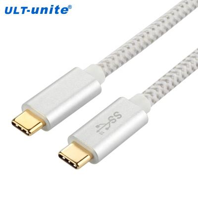 China Camera ULT-Unite Gold Plated 1m 2m 10Gbps USB 3.1 USB C to USB C Cable Braided Type-C Fast Charging Cable for sale